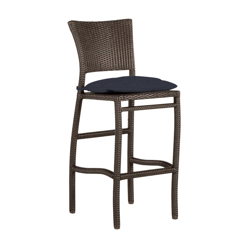 Tabouret de bar 30 po Skye, Noyer noir, Pas de soudure, Lin marine