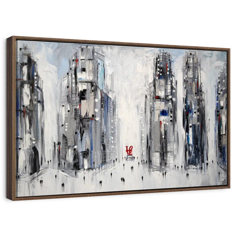 Urban Love I, Cadre flottant noyer, 31 po x 21 po