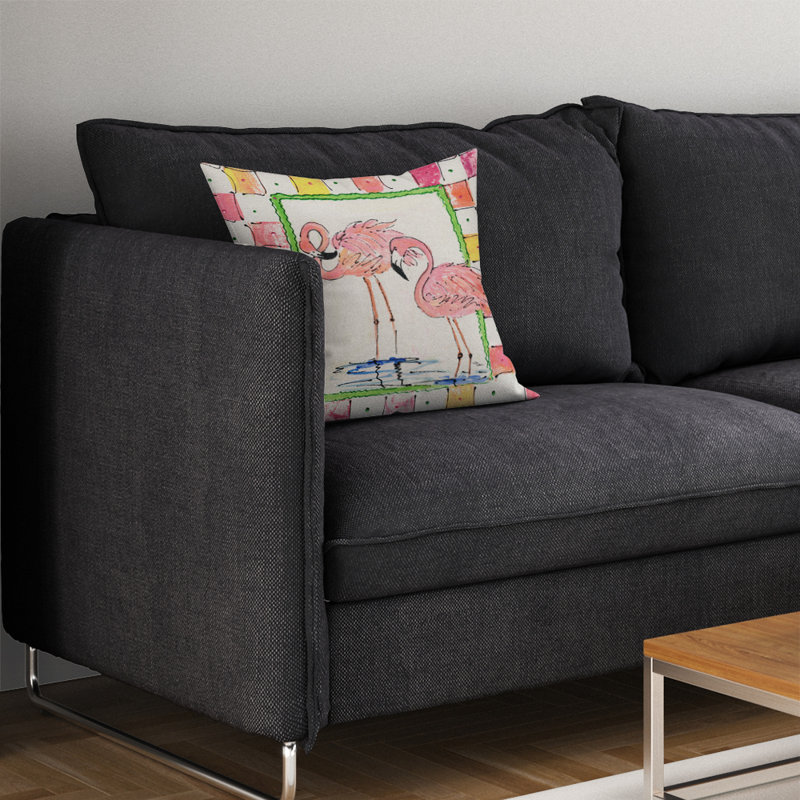 Coussin décoratif intérieur/extérieur flamant rose