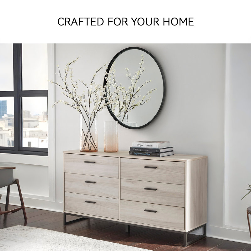 mixed material 4 drawer dresser medium brown room essentials Modern 4 Drawer Dresser, Bedroom, Brown Walnut - none - Bed Bath & Beyond