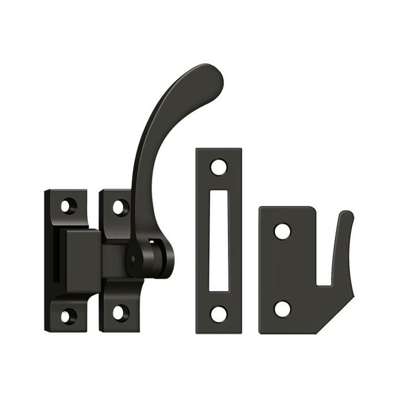 Serrure de fenêtre Deltana CF450U10B, fermeture à battant, réversible, 4 1/2 po en bronze huilé, Bronze huilé