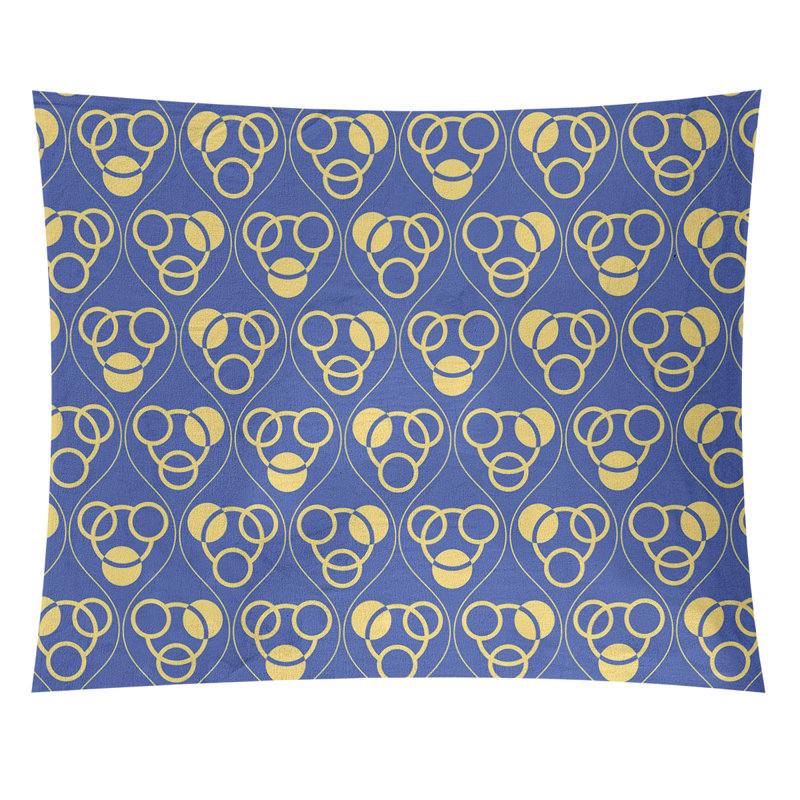 Tapisserie, H 27,5 po x l 37,5 po, Bleu/jaune
