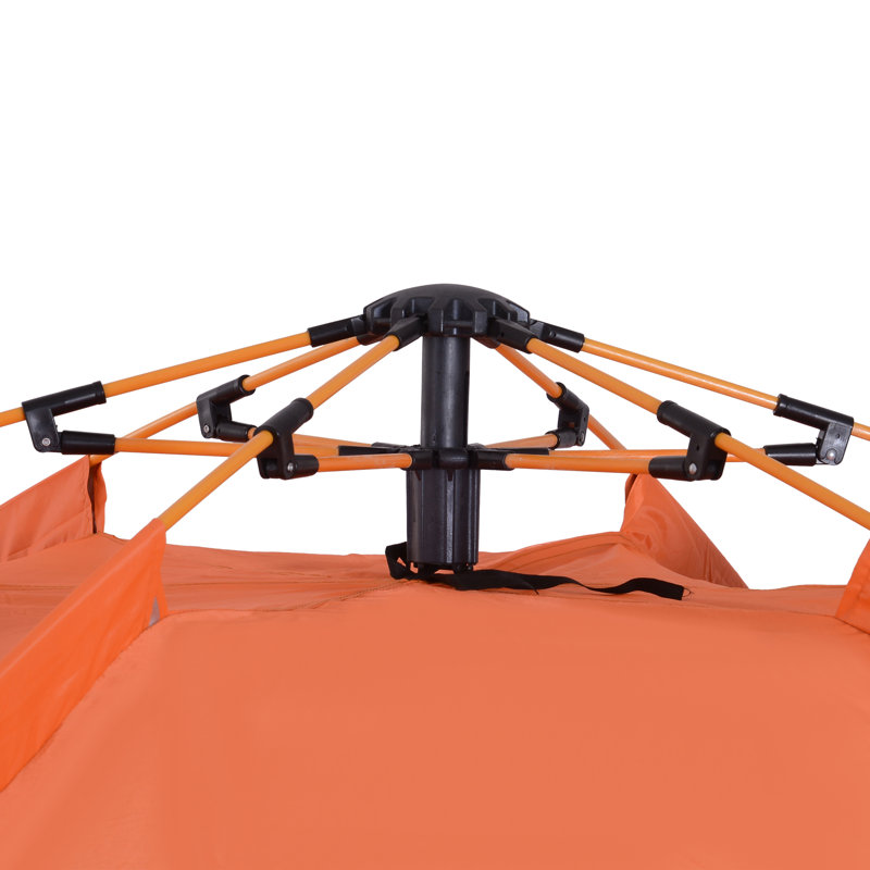 Corbel Double Layer Instant Pop Up Tent with Rainfly 4 Person Orange