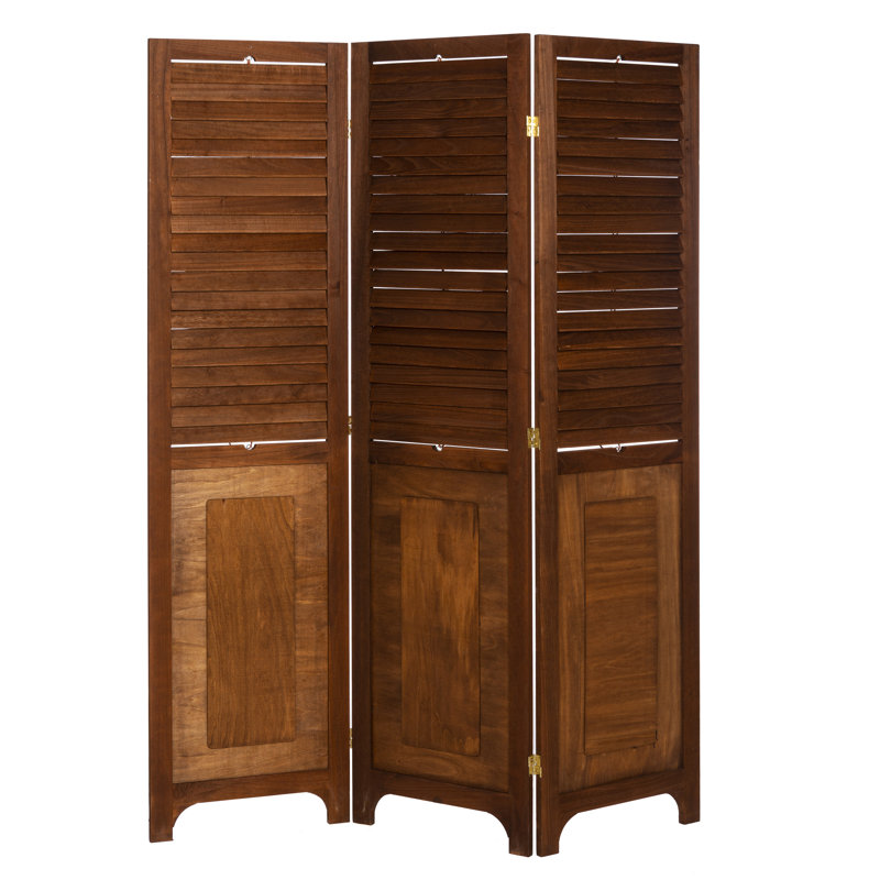 Nolasco 70'' H Solid Wood Folding Room Divider, 3