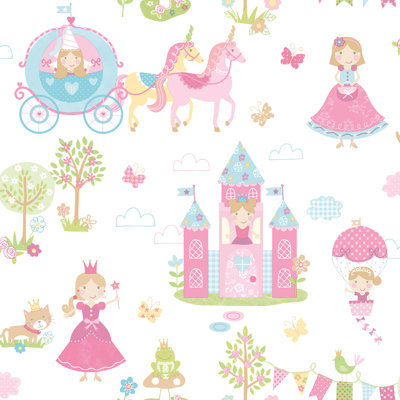 Tiny Tots 2 Fairytale Princess Design 33' L x 21" W Wallpaper Roll
