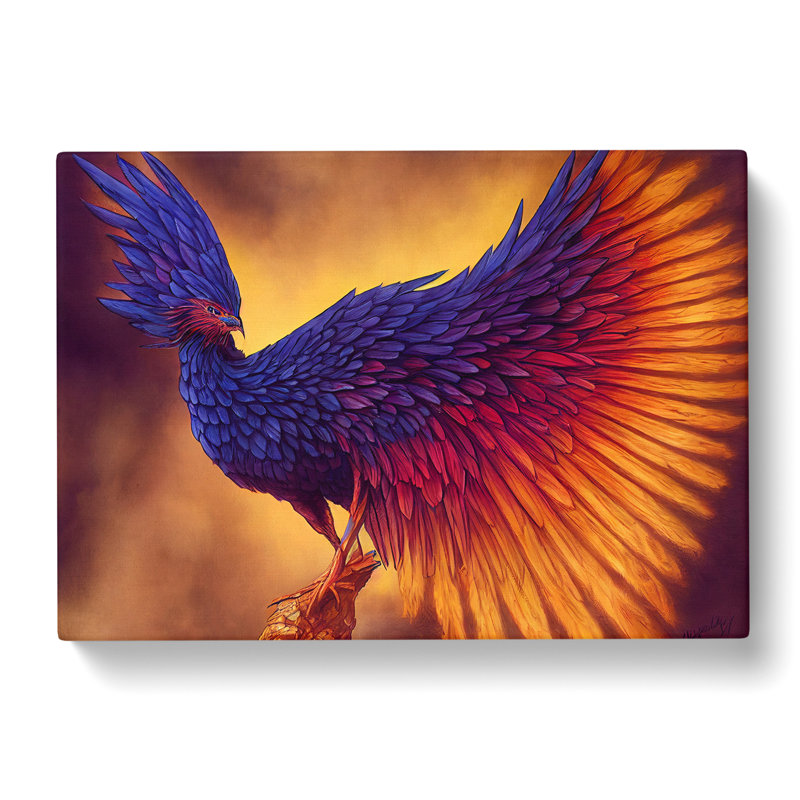 Shimmering Phoenix Bird - Wrapped Canvas, 35cm H x 50cm W x 3cm D
