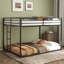Lit superposé simple sur simple, structure en métal blanc, profil bas avec échelle stable - Lit superposé durable pour enfants et adultes-117792859-117792861