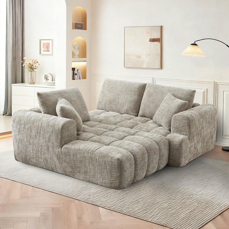Canapé modulaire 108 po Chenille, Chenille kaki, Face à la gauche