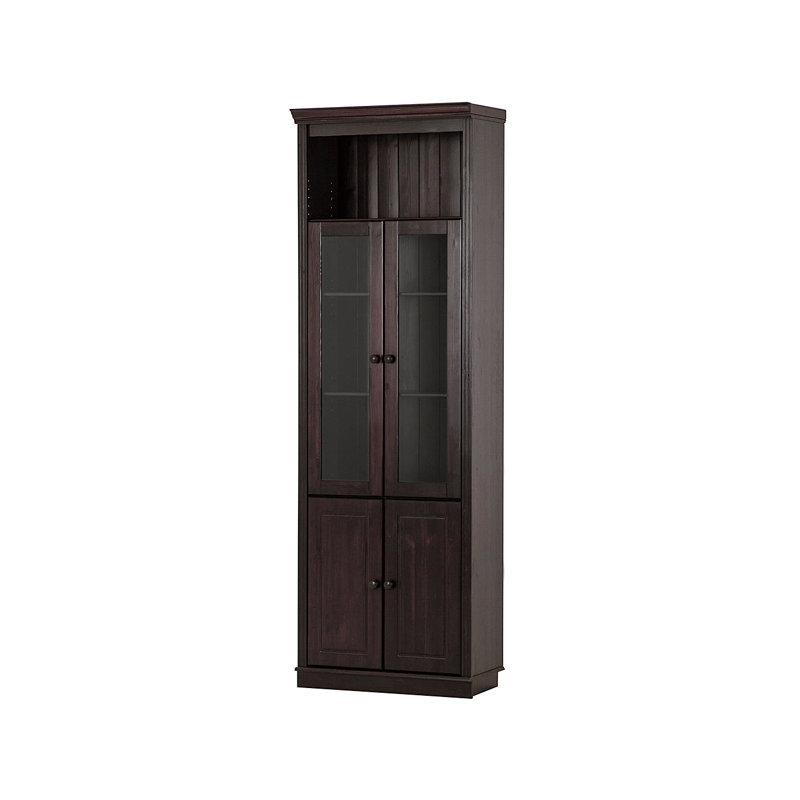 Demetricia 223cm H x 74cm W Library Bookcase, Brown