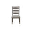 De 2 chaises rembourrées en échelle de style rustique gris avec pieds en bois
