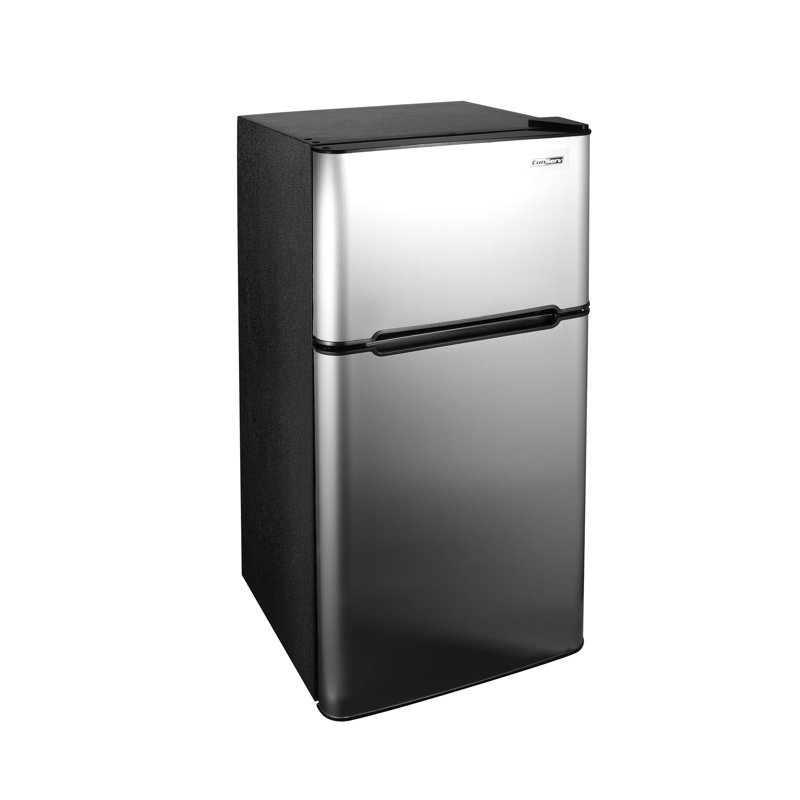 Conserv 19in Stainless Compact 2 Door Refrigerator 4.5cf Reversible Door 115V, Stainless/Black
