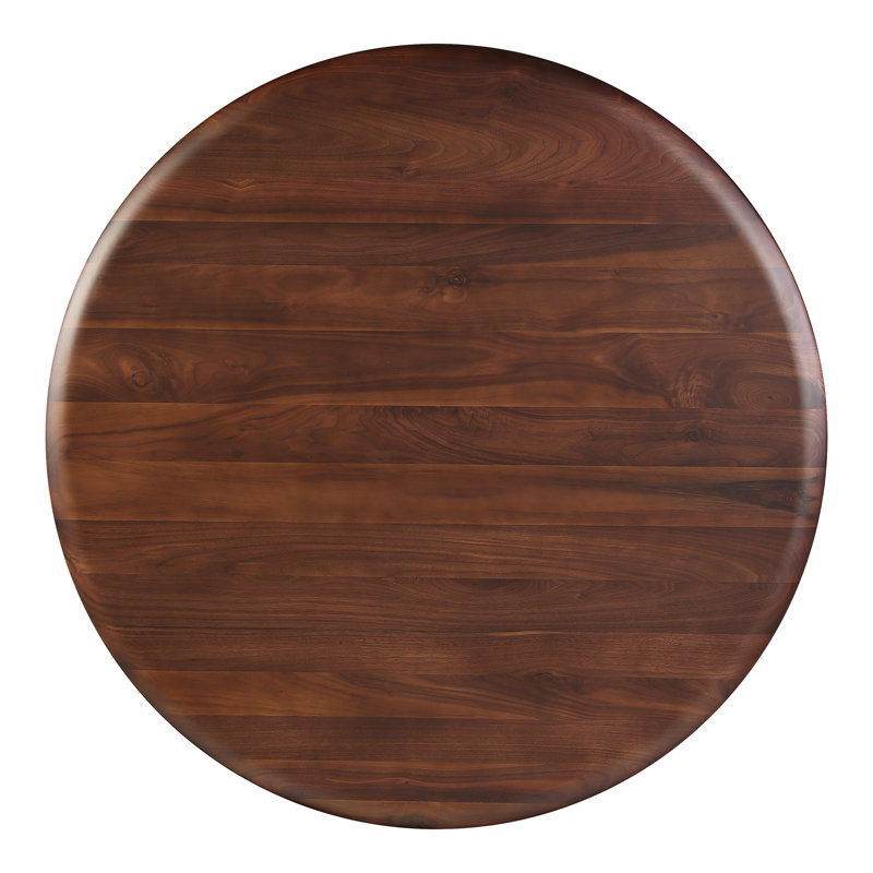 Malibu Round Solid Wood Dining Table, Brown