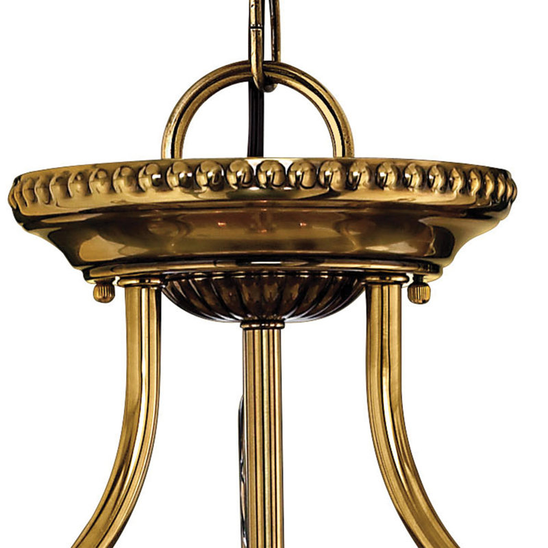 Luminaire suspendu unique en forme d'urne à 3 lumières Oxford, 22,5 po x 21,5 po, Bronze brillant