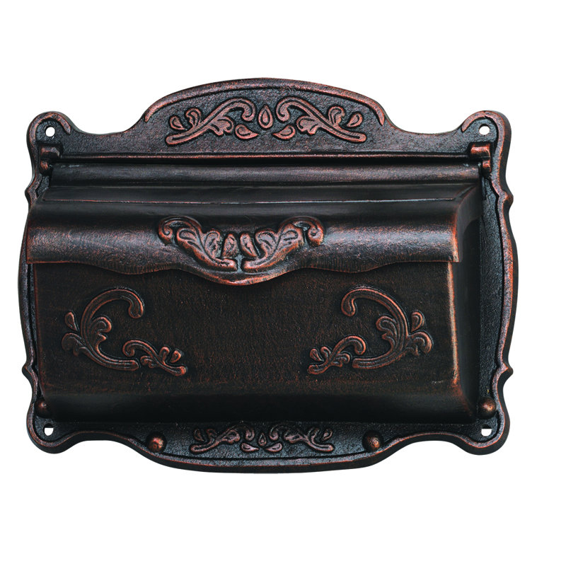 Antique Bronze Cast Aluminum Wall Mounted Mailbox
