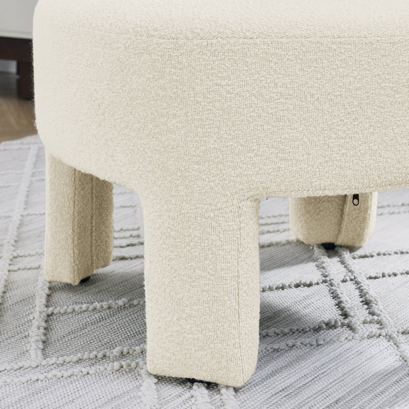Chaise d'appoint rembourrée Leif, Tissu beige