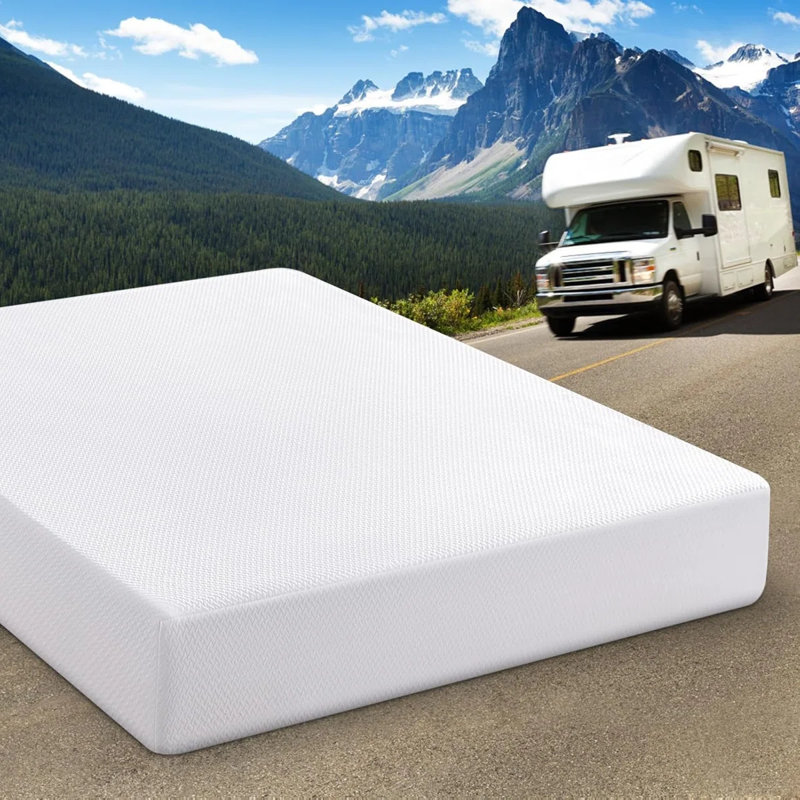 Mattress Memory Foam Mattress, Cooling Green Tea/Gel Medium Firm Bed Mattress In A Box For Camper/Trailer/Truck, Short Queen