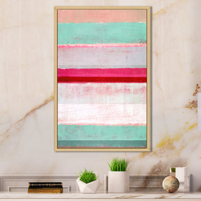 Colorfields dans des tons de turquoise et de rose - Décoration murale moderne et contemporaine en toile