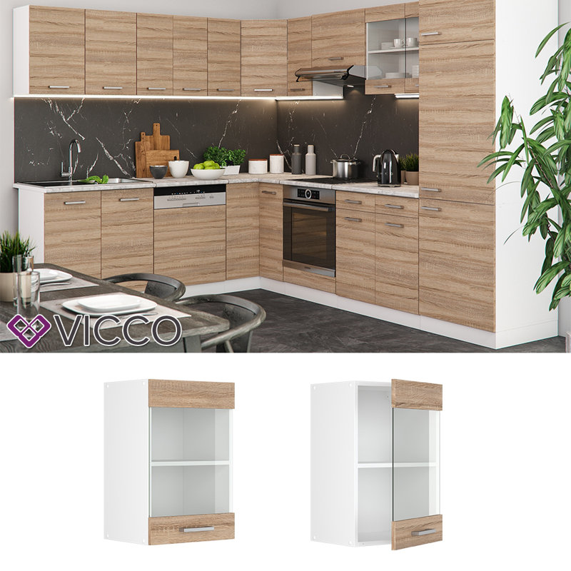 Kamelya Glossy Wall Unit, Sonoma