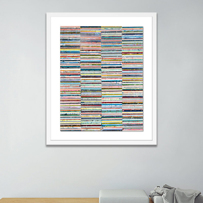Dash #9 Painting by Brad Ellis, 24" H x 20" W x 1.5" D, White