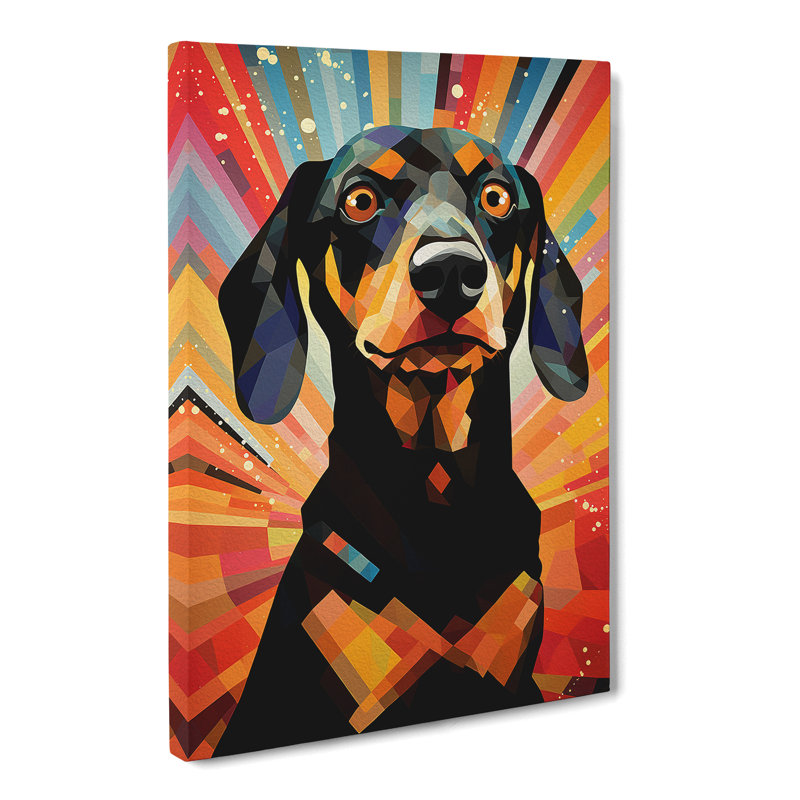 Dachshund Constructivism - Print, 60cm H x 40cm W x 3cm D