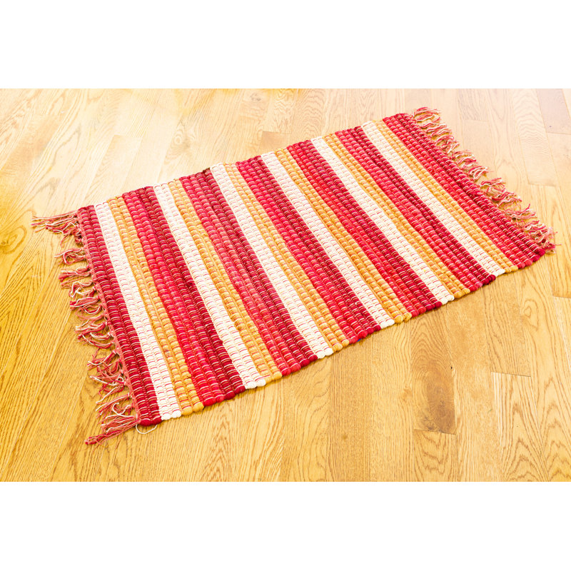 Cotton Striped Indoor Rug, Rectangle 3' x 5'