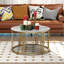 Round Marbling Stone Coffee Table for Living Room