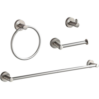 Ensemble d'accessoires de salle de bain Nickel brossé 4 pièces