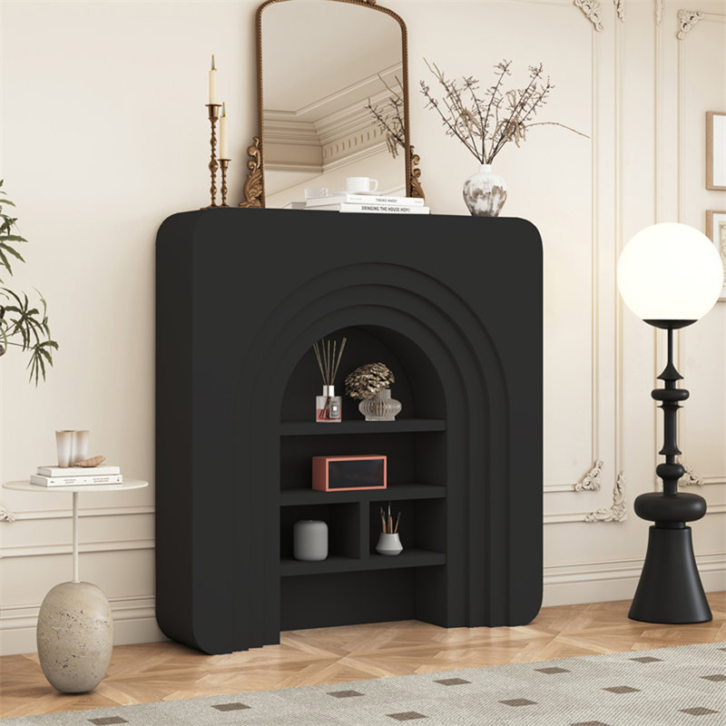 Armoire décorative de salon de style français avec cheminée simulée, H 47,24 po x l 43,31 po x P 7,87 po