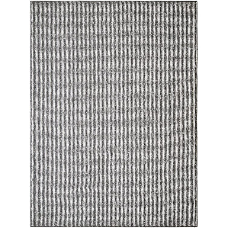 Rectangle Machine Woven Polyester Area Rug in Ivory/Medium Gray