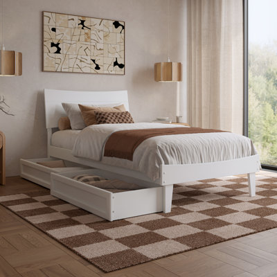 Phoenix Wood Platform Bed with Storage Drawers