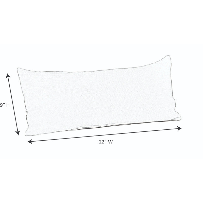 Casual Cushion Outdoor Lumbar Pillow, Striped Sunbrella Fade-Resistant for Patio Furniture & Porch Swings, 22"W x 9"L, 6" thick, Reversible, Maxim Classic