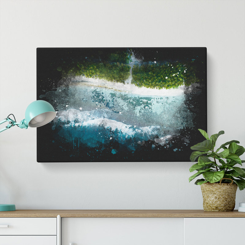 Over The Maldives - Wrapped Canvas Painting, 50cm H x 76cm W x 3cm D
