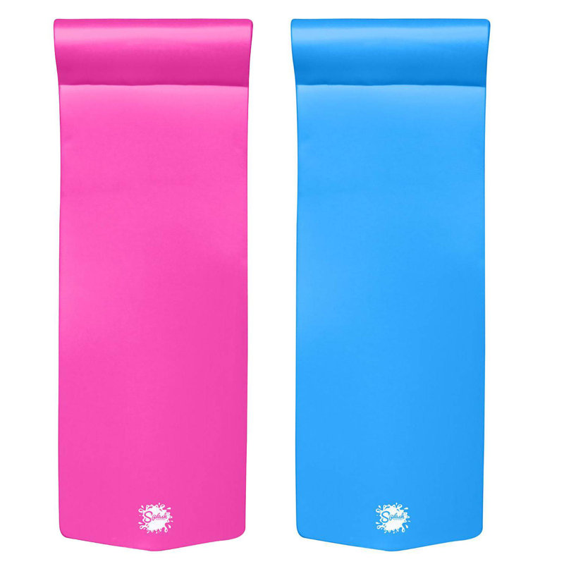 TRC Recreation Splash 1.25" Thick Pool Float Mats, Bahama Blue/Flamingo Pink