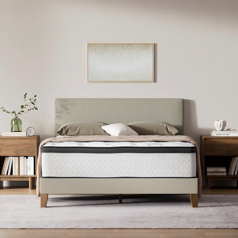 Queen Size 12 Inch Hybrid Mattress Ultra Soft Gel Memory Foam Lumbar Support