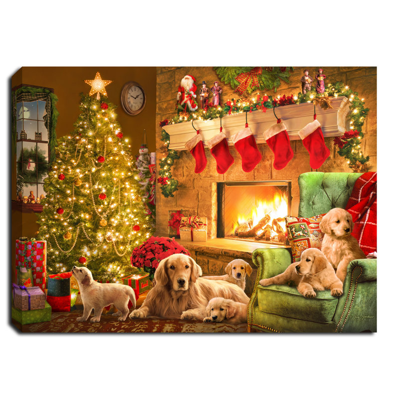 Toile de fond Golden Christmas 8x6