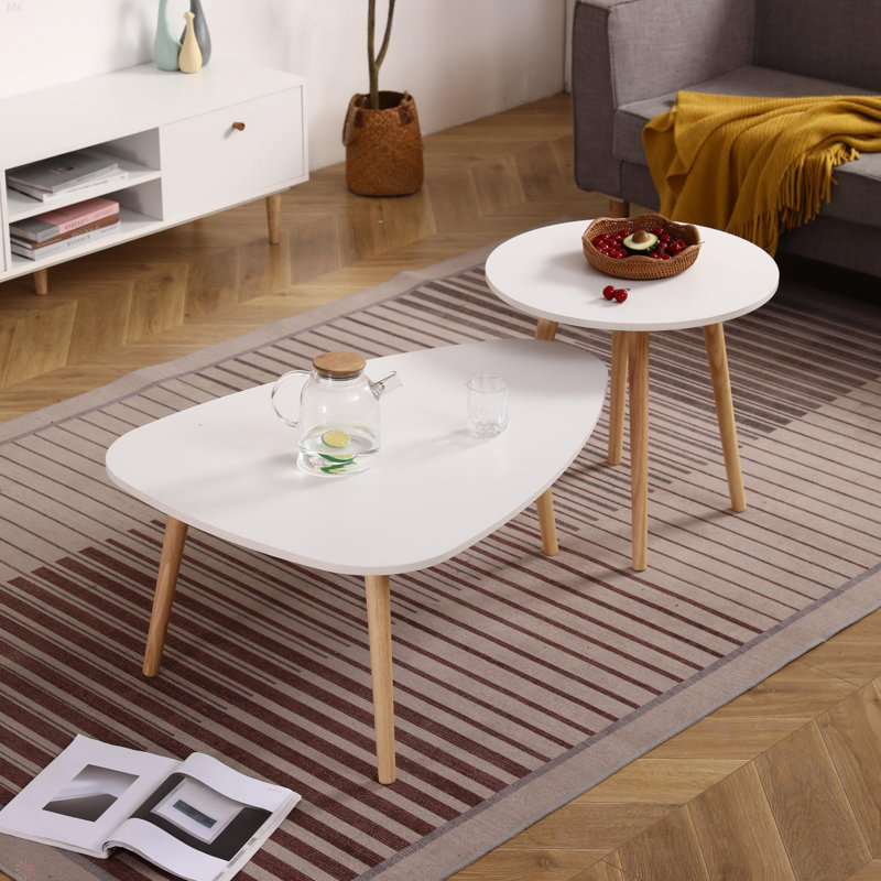 EGG SHAPE COFFEE TABLE-790, 16.16" H x 37.44" L  x 27.68" W