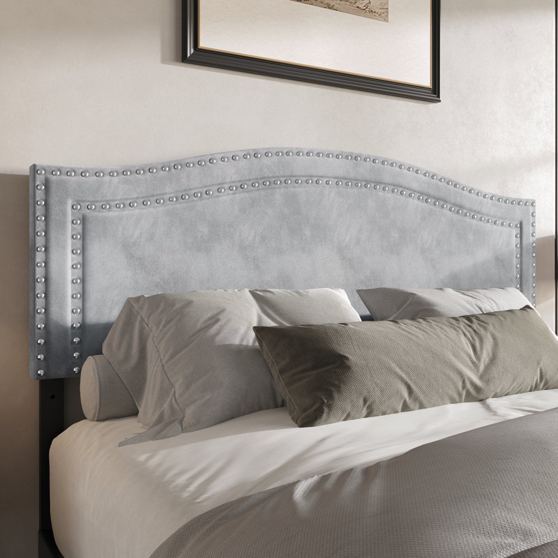 Tête de lit tapissier Duyne, Grand, Gris argenté