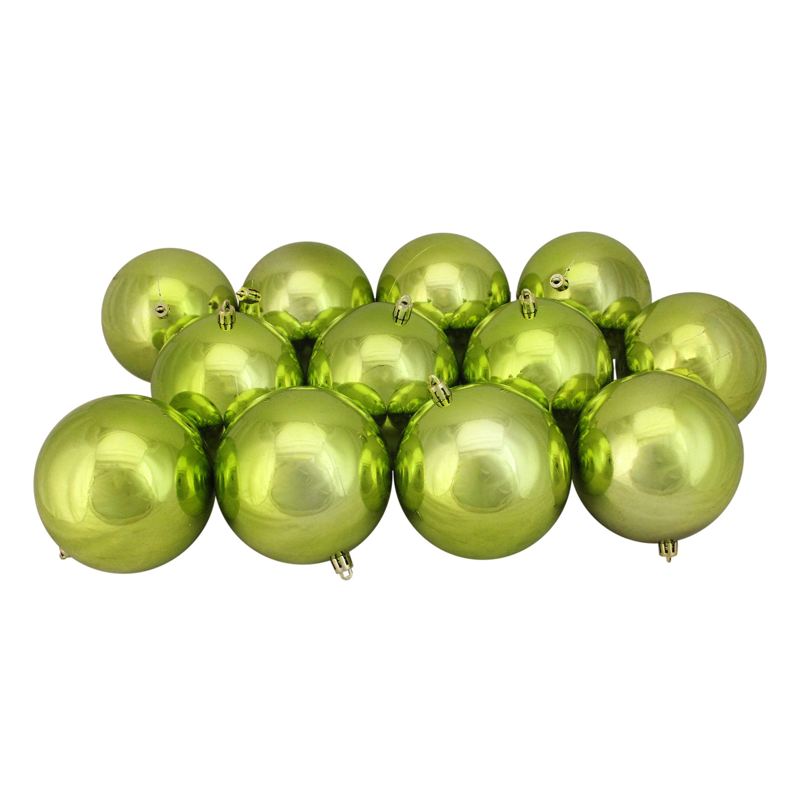 Shatterproof Shiny Christmas Ball Ornaments, Green Kiwi