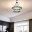 Lustre de 48 po en forme de roue de chariot - 2 lumières de style campagnard à 36 niveaux, hauteur réglable jusqu'à 88 po, ampoules E26 - noir mat
