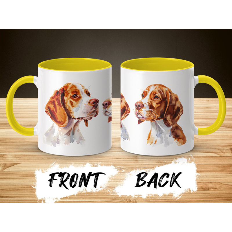 11oz Watercolour Basset Hound Design Coffee Mug, 2