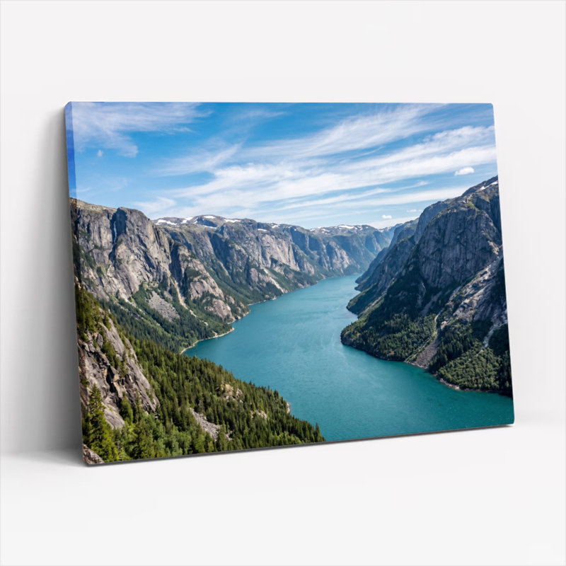 Ensemble de 1 tableau sur toile représentant un lac de montagne, H 28 po x l 40 po, Wrapped Canvas