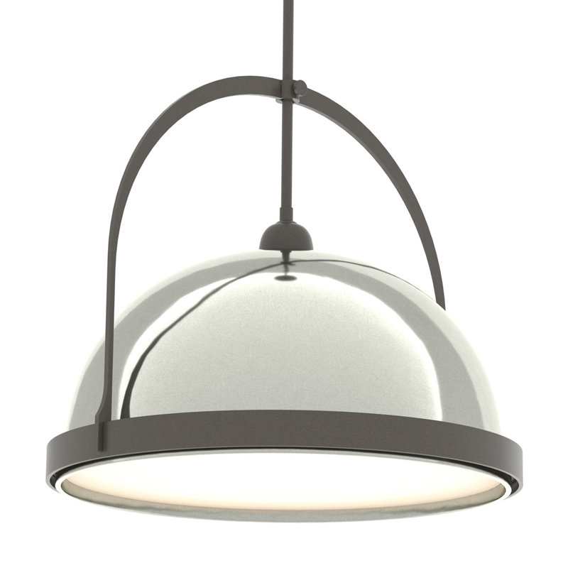 Atlas 1 - Light Single Dome Pendant, Sterling, 22.3" - 67.3", Dark Smoke