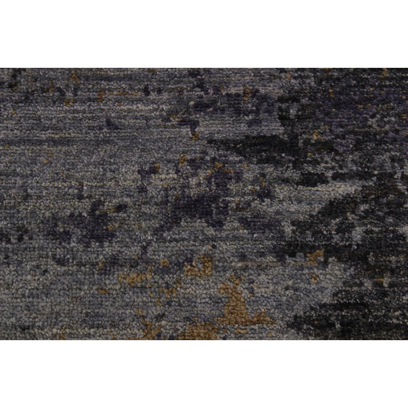Tapis de zone noué la gris 8 pi 10 po x 12 pi 1 po one-of-kind Mcclelland