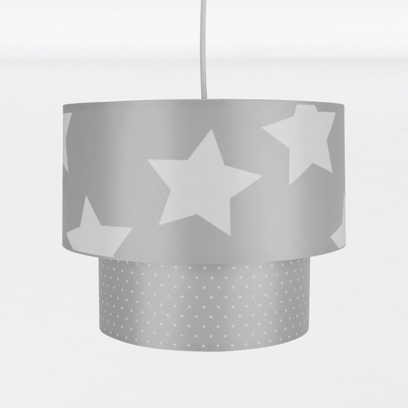 29.5cm H Plastic Drum Pendant Shade ( Uno ), Grey