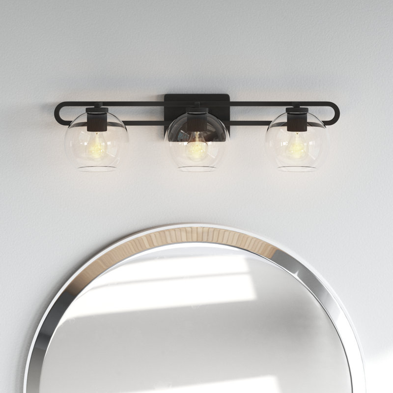 Midnight Black 3-Light Dimmable Glass Vanity Fixture