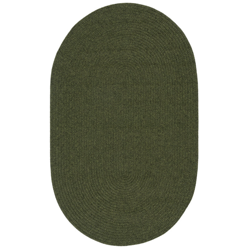 Garbrand Braided Hand Woven Performance Machine Washable Solid Color Indoor/Outdoor Area Rug, Oval 3' x 5'