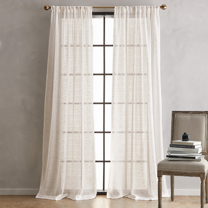 DKNY Urban Sparkle 108"Poletop Curtain Panel Pair Gold, 50" W x 84" L, Gold