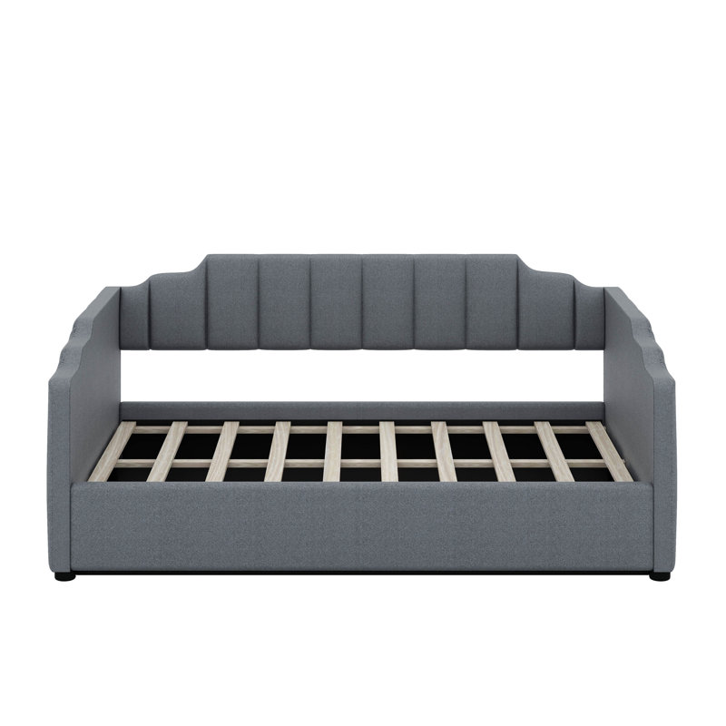 Full Size Upholstered Daybed With Underneath Storage, Gray