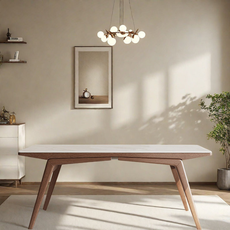 Modern simple small rectangular dining table, 29.52"H x 55.11"L x 31.49"W