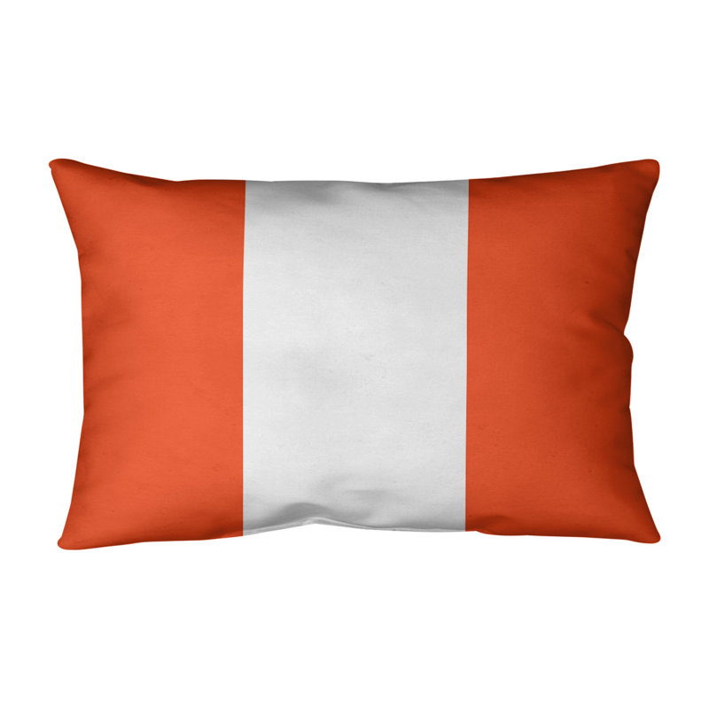 Coussin intérieur/extérieur, Orange / blanc